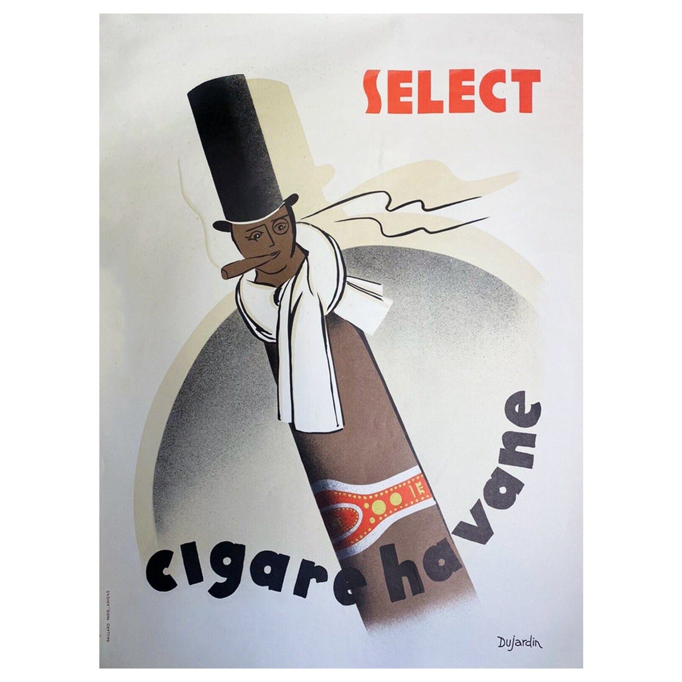 1951 Cigar Havane Original Vintage Poster For Sale