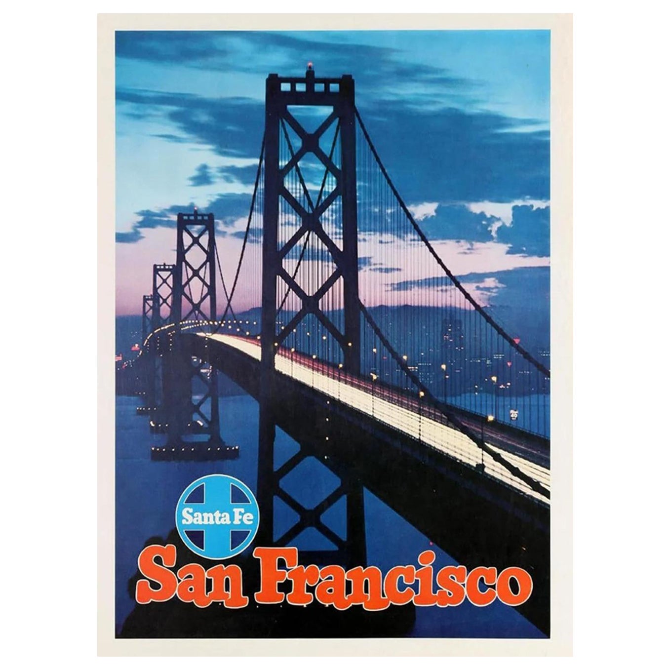 1950 Santa Fe Railway, San Francisco Original Vintage Poster For Sale