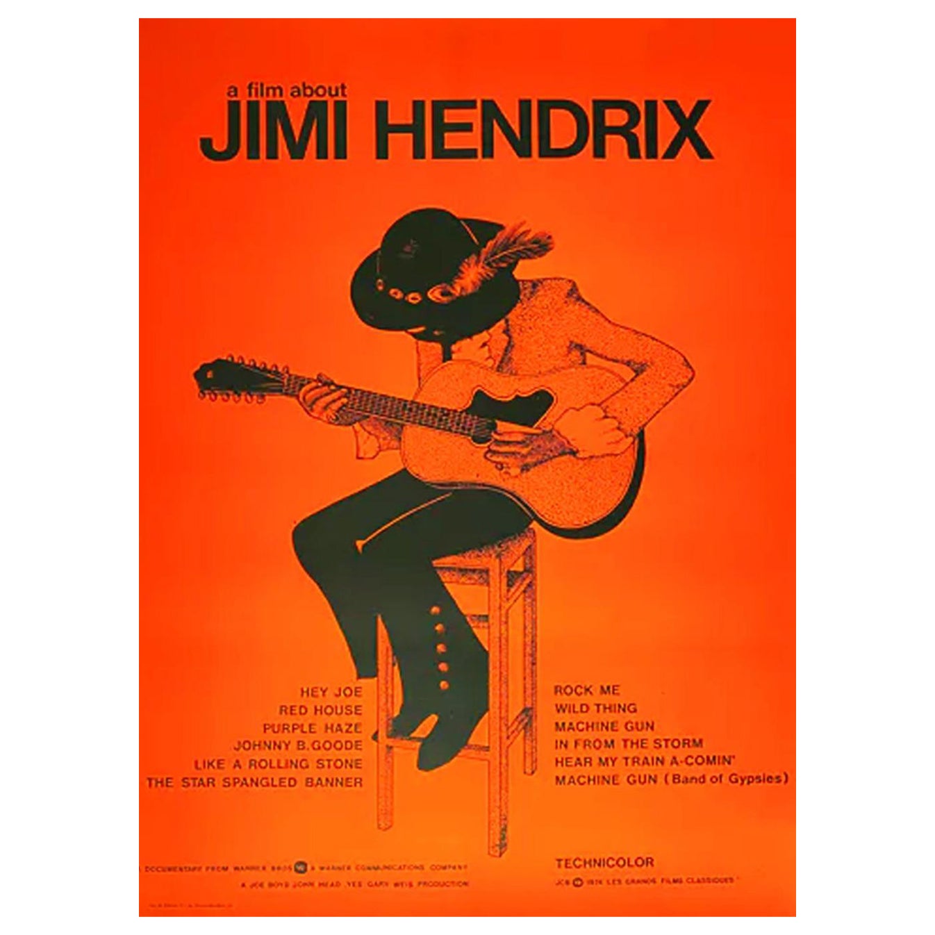 1973 Jimi Hendrix (Ein Film über) Original Vintage Poster