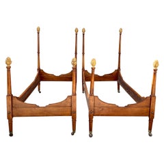 Antique Pair of Period Empire Beds from Tuscany Italy, circa 1810