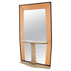 Italian Manifacture Pink Wall Mirror by Dassi