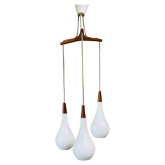 Opaline Glass Drop Pendant Light by Holmegaard, Denmark, 1960