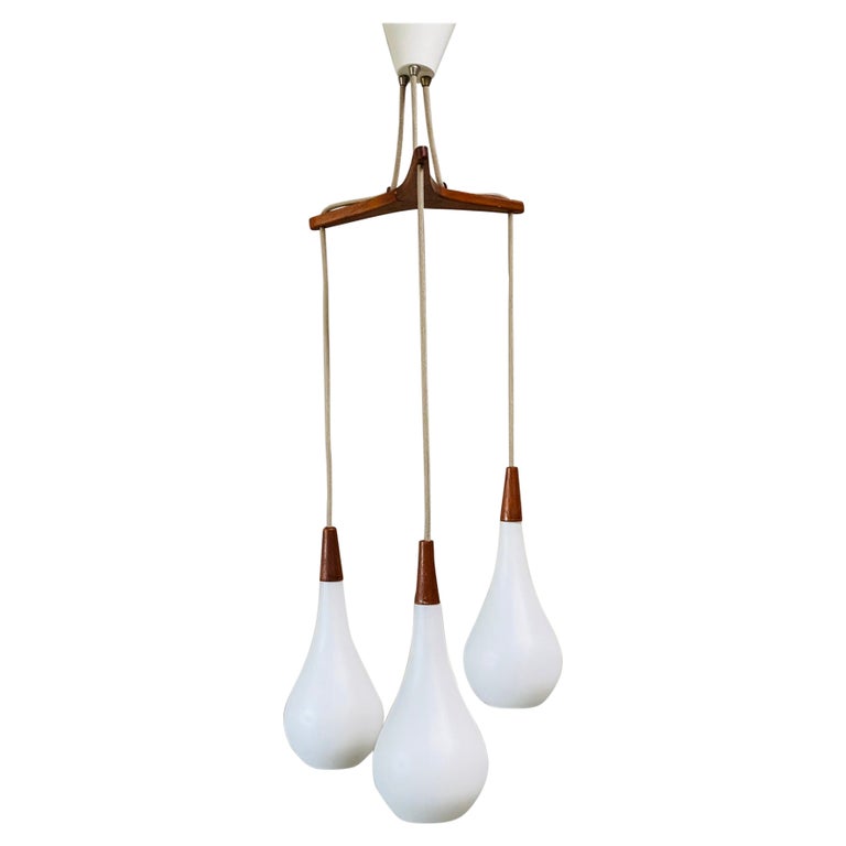 Opaline Glass Drop Pendant Light by Holmegaard, Denmark, 1960 For Sale