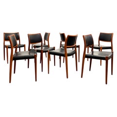 Midcentury Teak Dining Chairs #80 by Niels O. Møller for J. L. Moller, Set of 8
