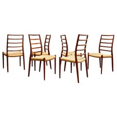 Midcentury Teak Dining Chairs #82 by Niels O. Møller for J. L. Moller, Set of 6