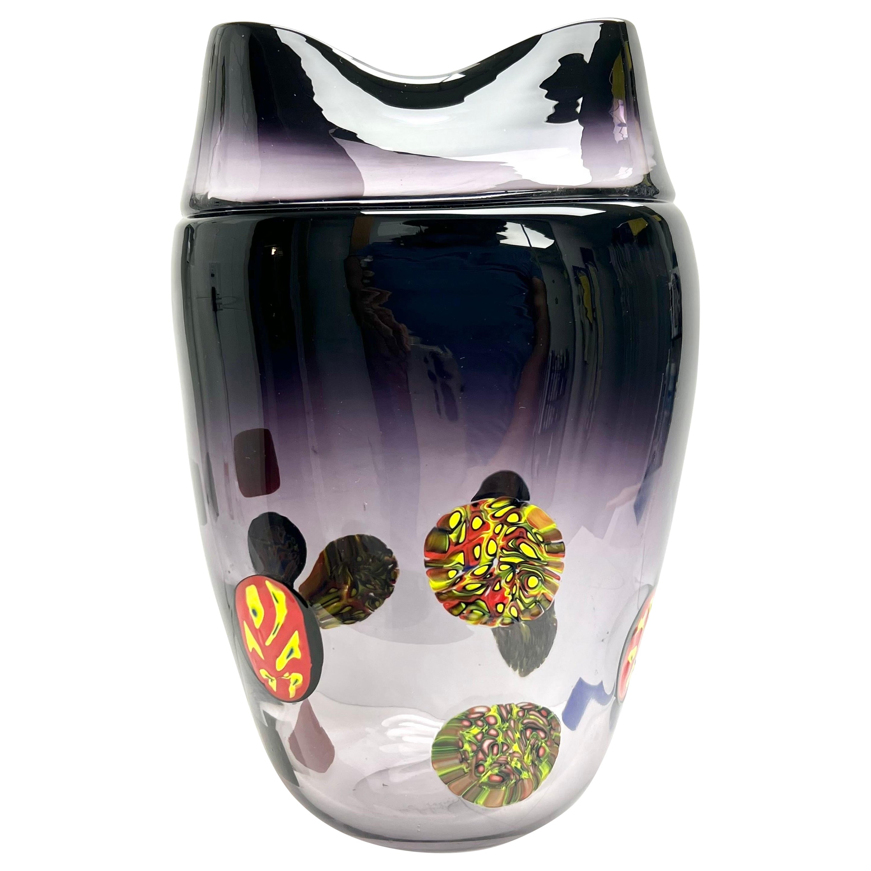 Large Murano Art Glass Vase by La Filigrana For Sale