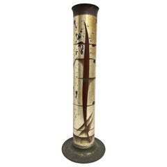 Rare WMF Ikora Tall Silver Cylinder Metal Vase Art Deco