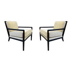 Used Pair of Black Lacquered Lounge Chairs by Harry Burger of Hollywood