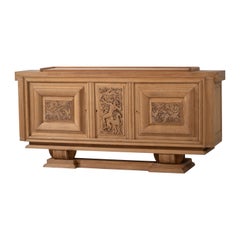Timeless Elegance, Hand-Carved Classical Buffet with Enchanting Hunting Scene