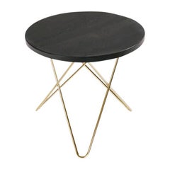 Black Slate and Brass Mini O Table by OxDenmarq