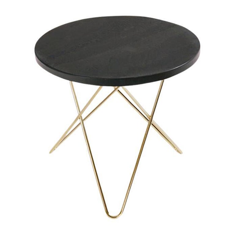 Black Slate and Brass Mini O Table by OxDenmarq For Sale at 1stDibs