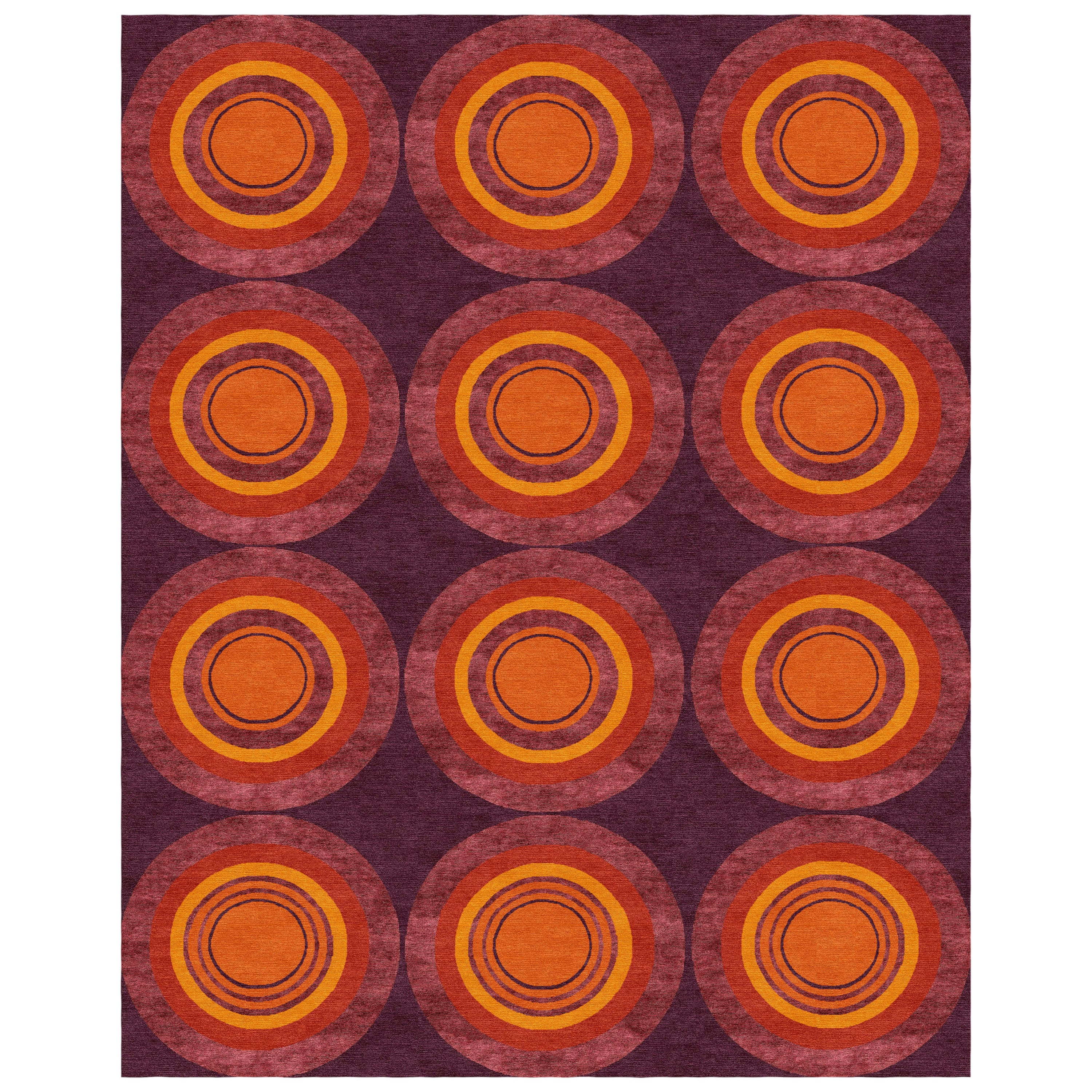 Sasha Bikoff Kollektion Moderner Teppich in Rost-orange „Goals Bonfire“ 6'X9'