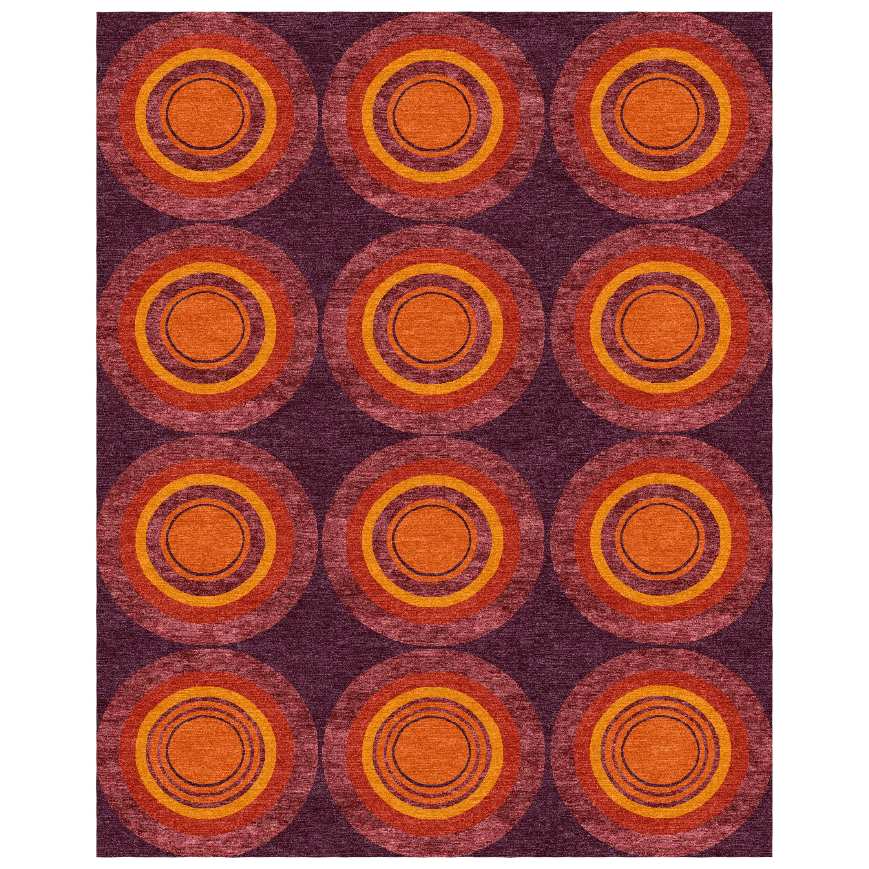 Sasha Bikoff Collection Alfombra moderna Naranjas óxido "Goles Hoguera " 6'X9'