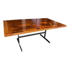 1970s Danish Rosewood Extension Dining Table Attributed to Milo Baughman