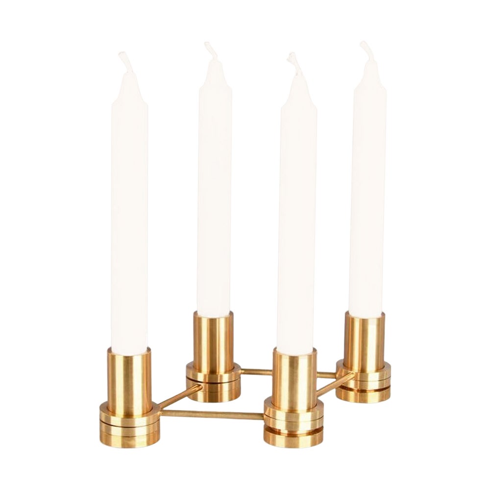 Set of 4 Brass Candle Holder by OxDenmarq For Sale
