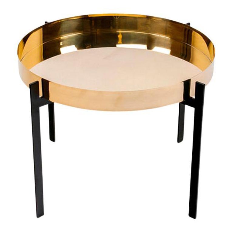 Brass Single Deck Table by OxDenmarq