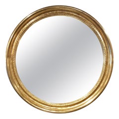 Vintage Early 20th Century French Gold Gilt Round Mirror