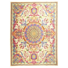 Vintage VIA COMO 'Versailles' Wool & Silk Hand Knotted Rug Carpet 10x13 ft One of a Kind
