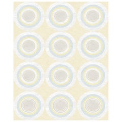 Sasha Bikoff Collection Modern Area Rug Light Cream Colors "Goals Cloud"