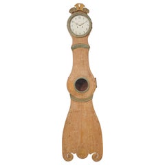 Antique Swedish Classic Rococo Shape Long Case Clock