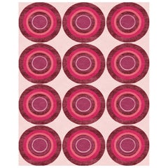 Sasha Bikoff Collection Modern Area Rug Pink Colors "Goals Dahlia"