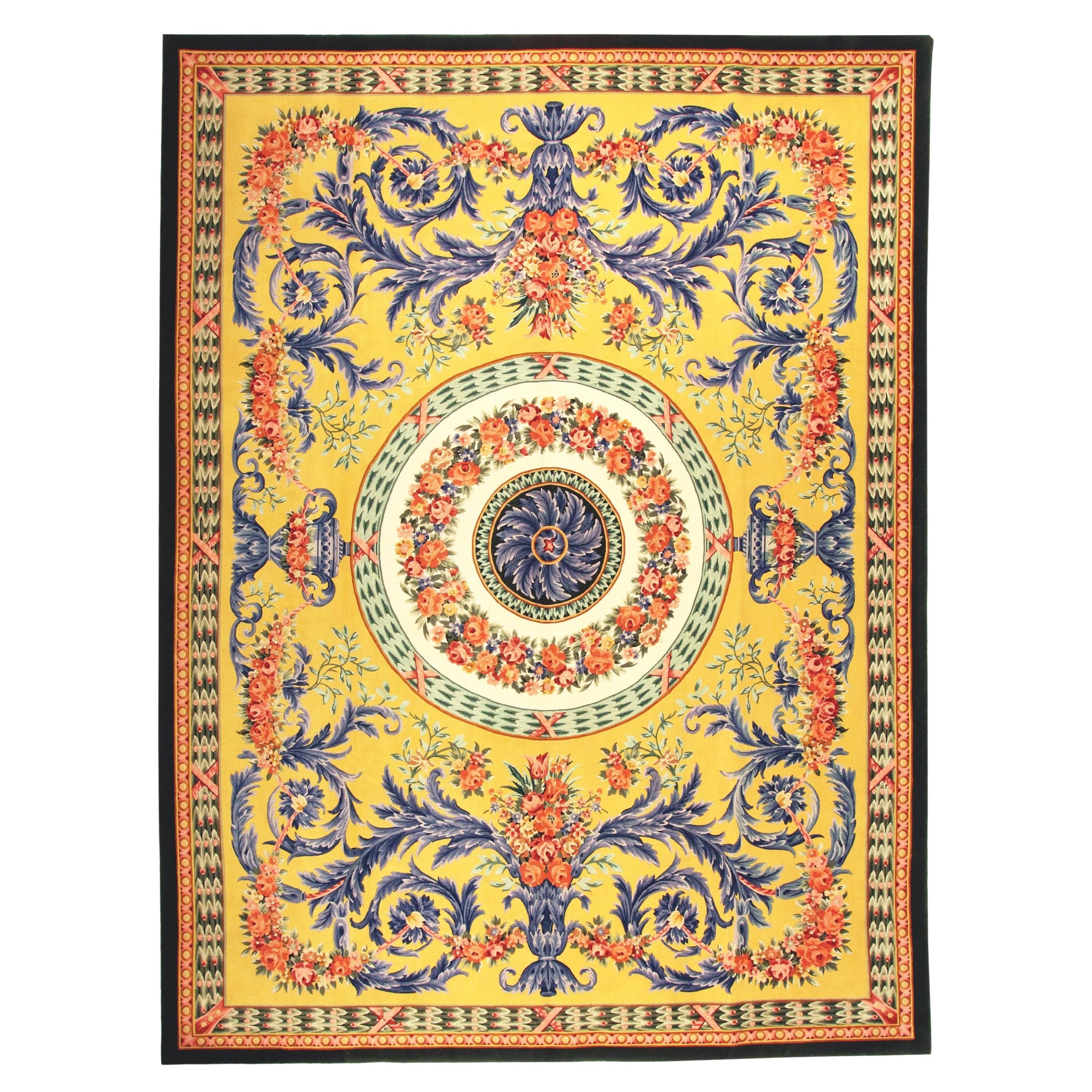 VIA COMO 'Venetian' Wool & Silk Hand Knotted Rug Carpet 10x13 ft One of a Kind  For Sale