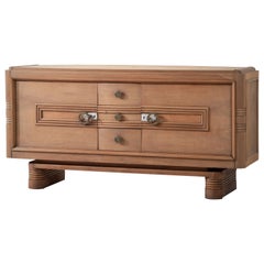 French Natural Oak Credenza, 1940s