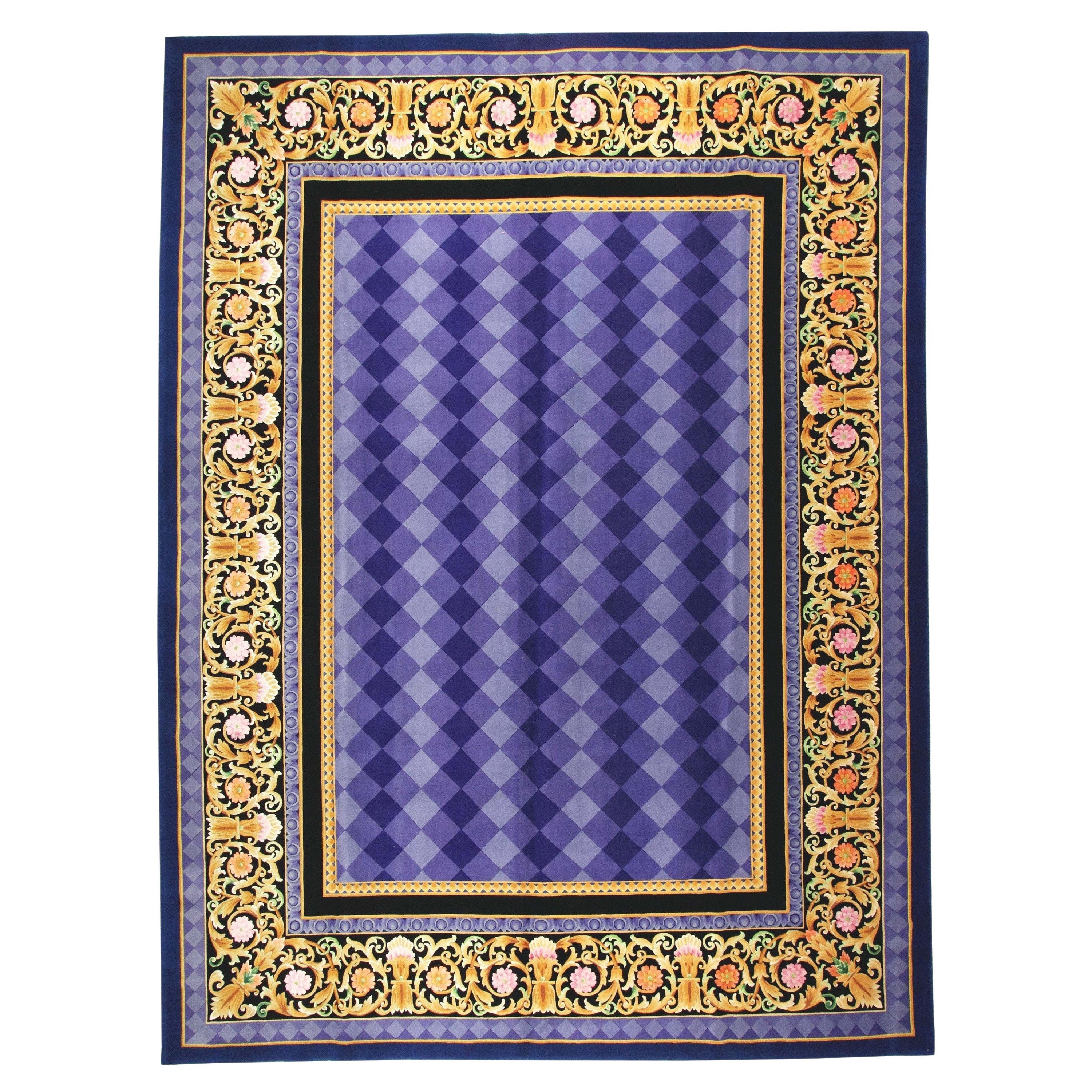 VIA COMO 'Trianon Blue' Hand Knotted Wool & Silk Rug Carpet 10x13  One of a Kind