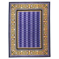 VIA COMO 'Trianon Blue' Handgeknüpfter Teppich aus Wolle und Seide 10x13  Einzigartig