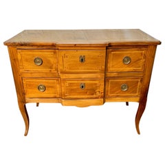 Late 1800s French Louis XVI Walnut Two Drawer Commode