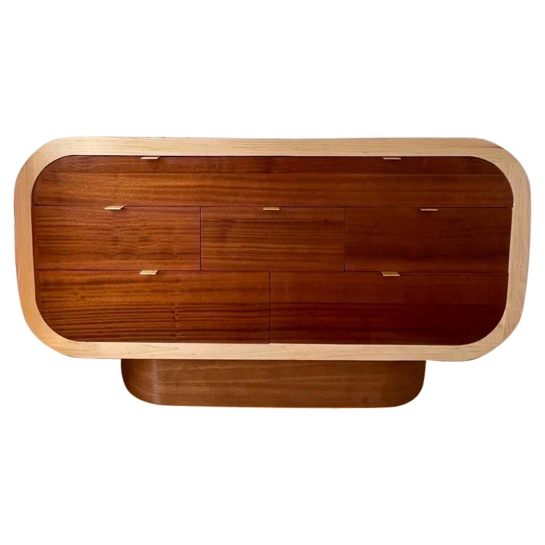 Retro Modern Solid Wood Dresser For Sale
