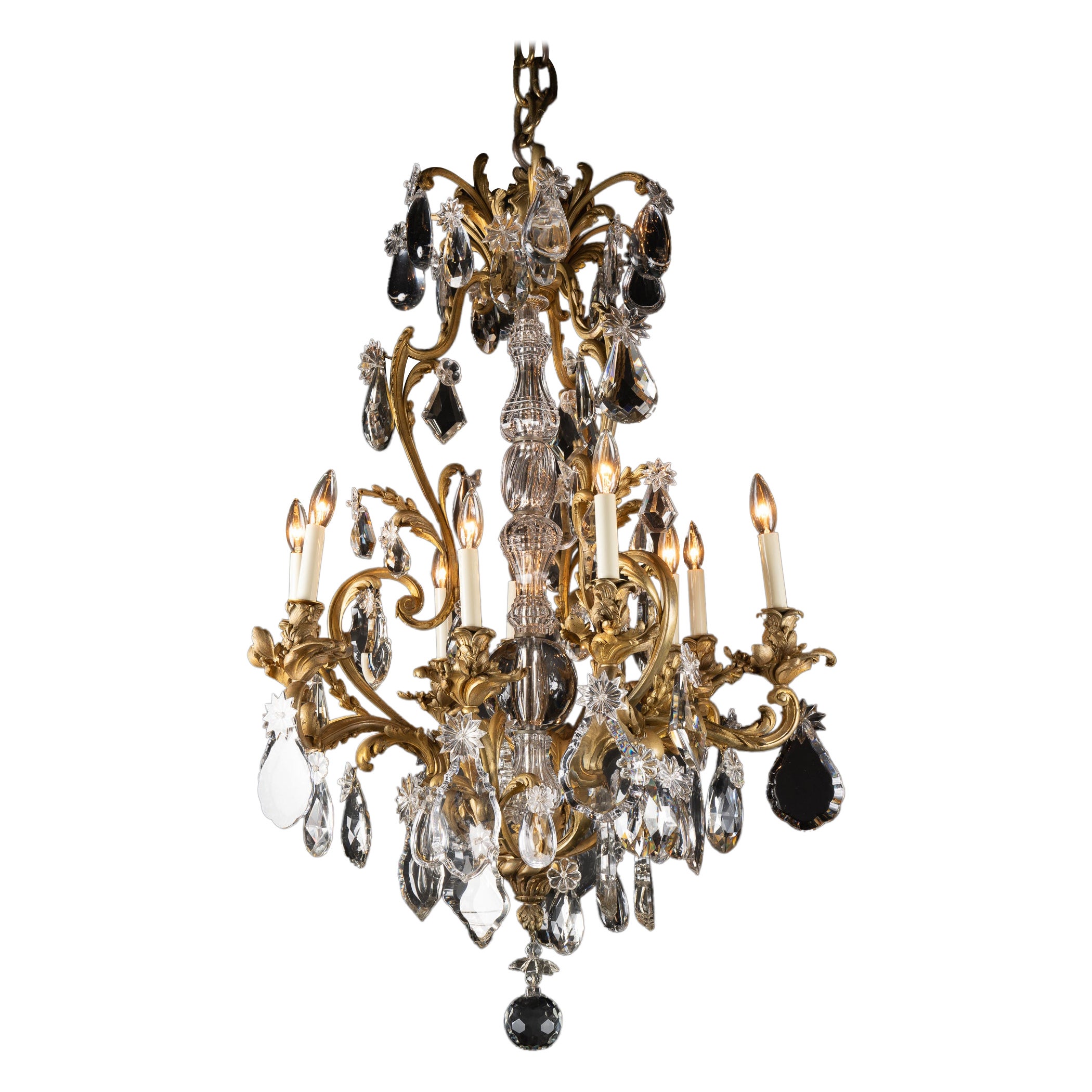 Louis XV Bronze d’Ore & Crystal Chandelier, French, 19th Century For Sale