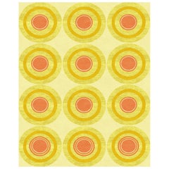 Moderner Teppich der Sasha Bikoff-Kollektion in gelben Farben „Goals Soleil“ 6'X9'