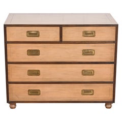 Michael Taylor for Baker Furniture Hollywood Regency Campaign Walnut Chest Of Drawers