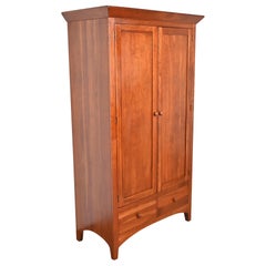 Arts & Crafts Solid Cherry Wood Armoire Dresser
