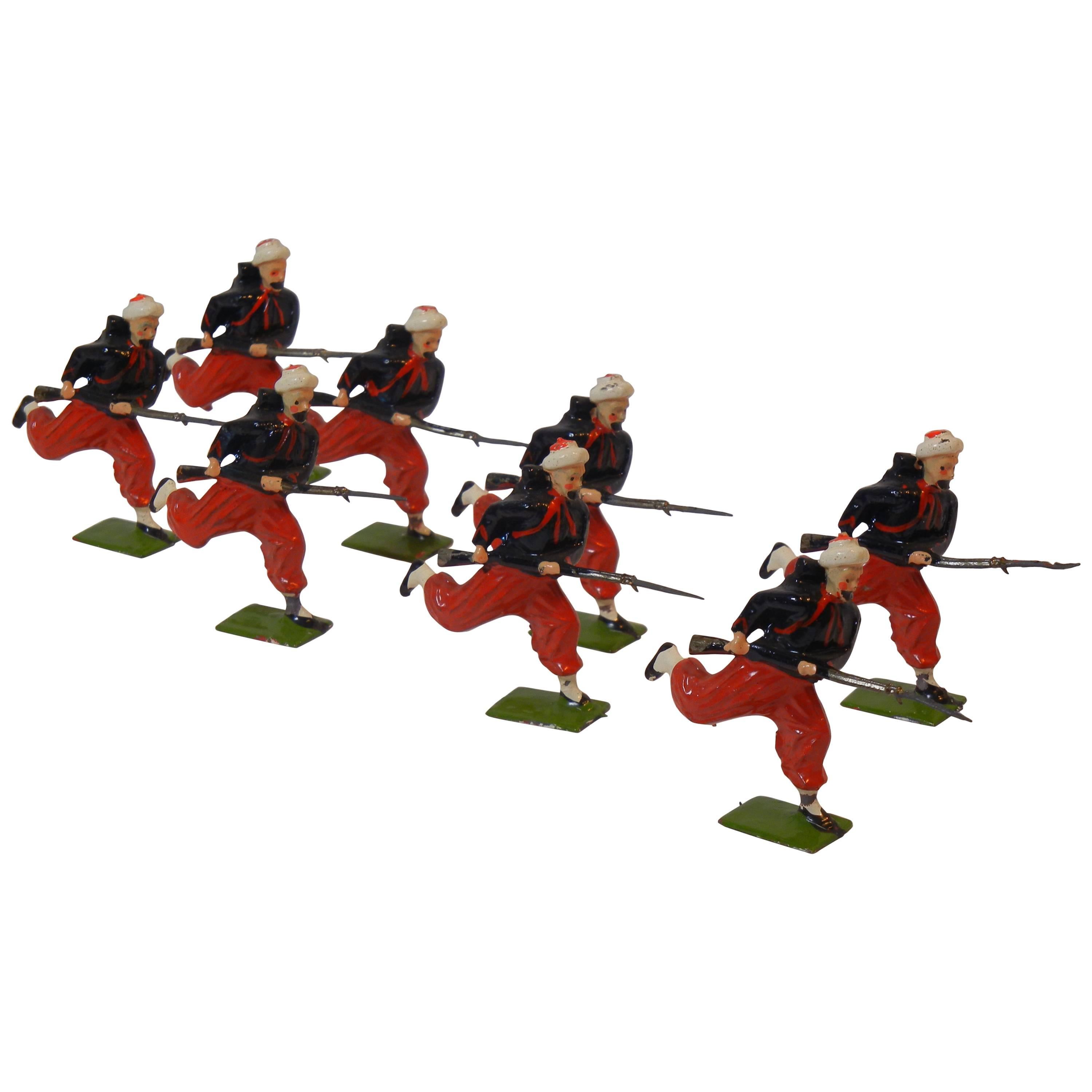 Britains Toy Set #142, French Zouaves Charging with Fixed Bayonets, 1930-1940