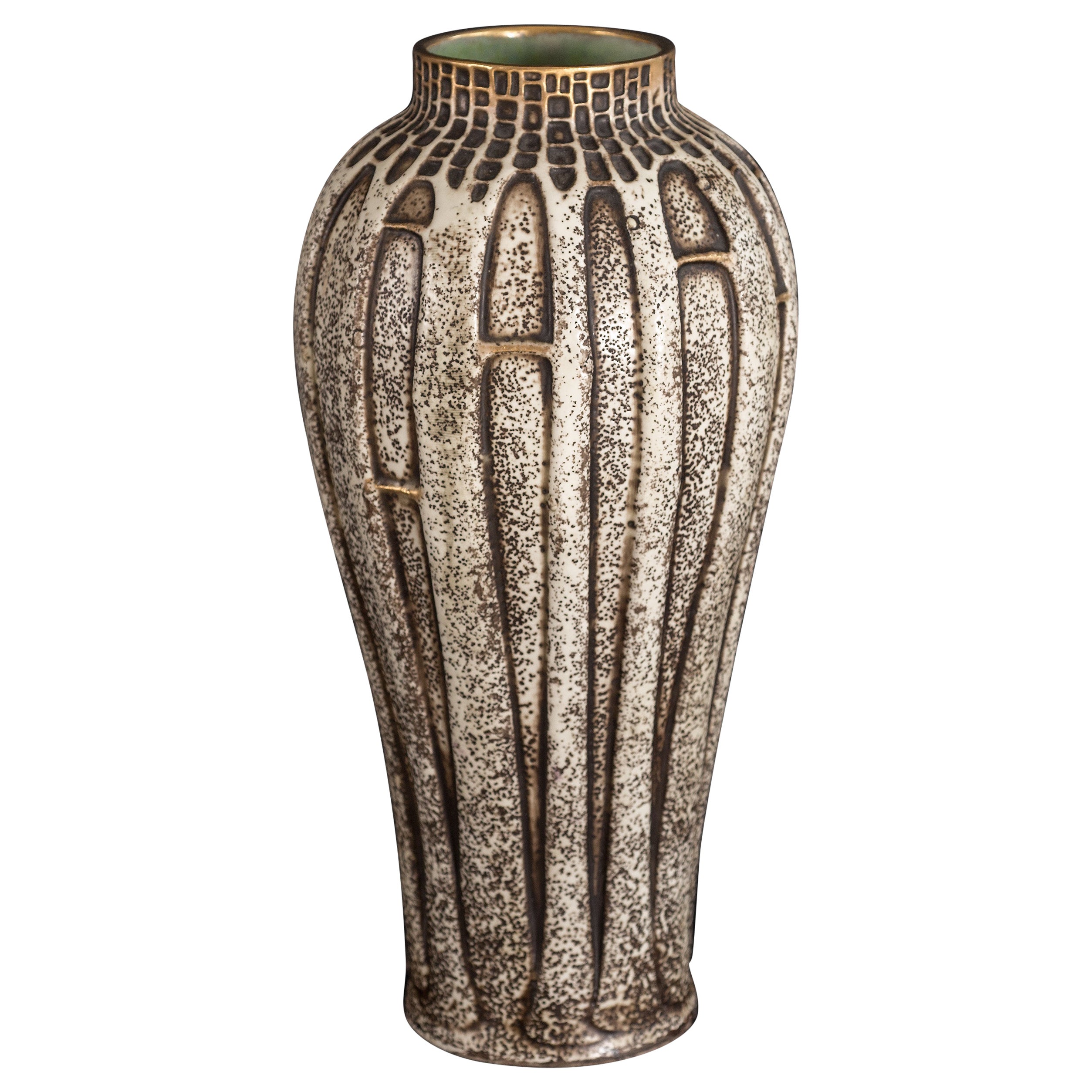 Art Nouveau Vase w/Stylized Trees by Paul Dachsel for Ernst Whaliss Turn-Teplitz For Sale