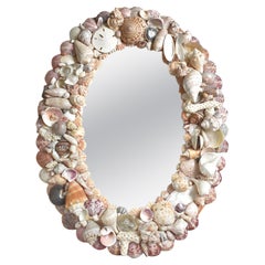 Coastal Oval Sea Shell Encrusted Wall Mirror