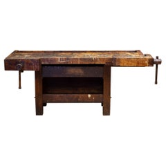 Used 19th Century American Carpenter's Workbench with Drawer, circa 1880-1900