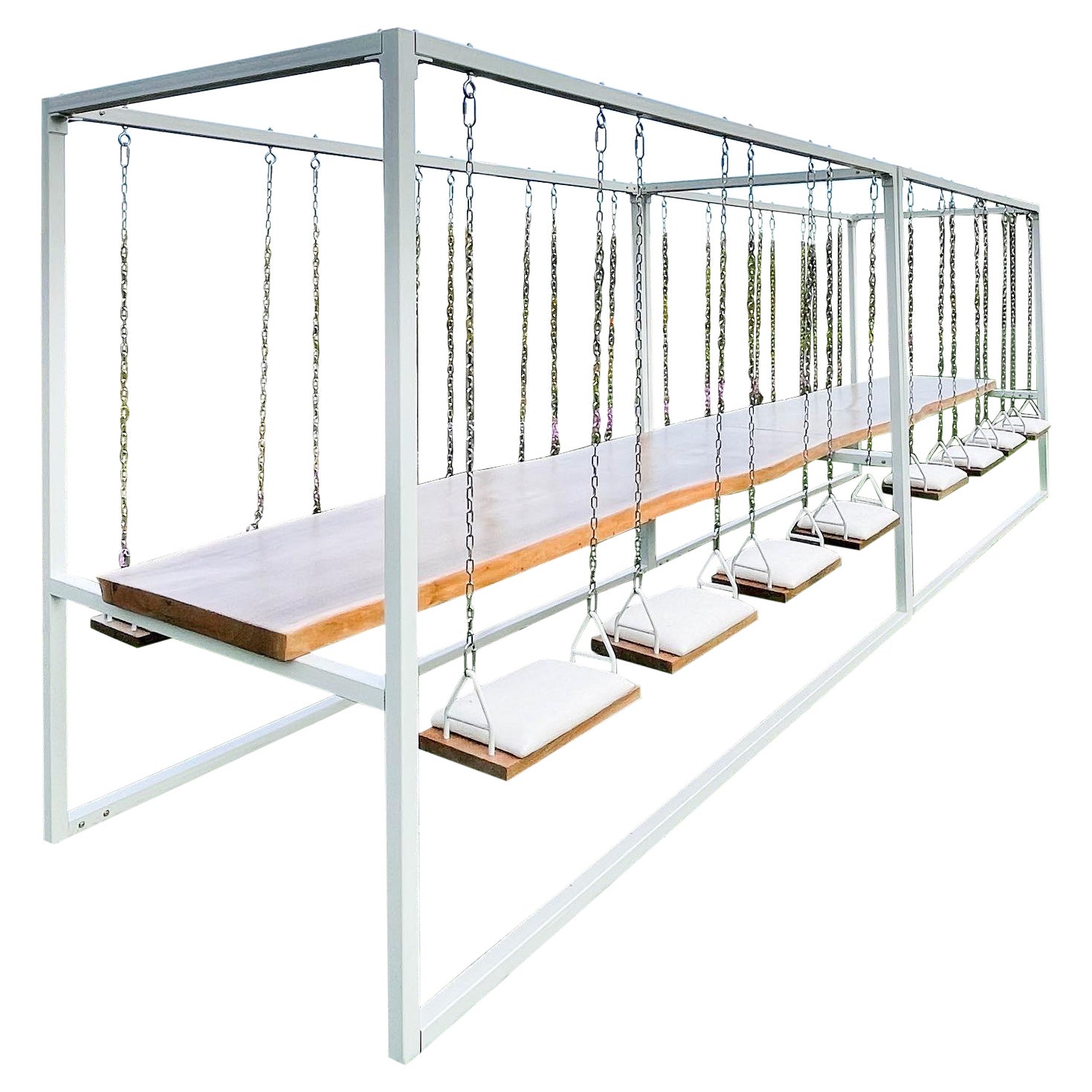 Walnut 16-Seater Swing Table For Sale