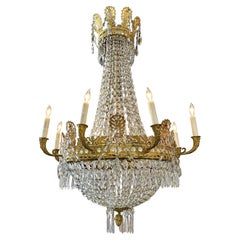 French Empire Basket Form Chandelier