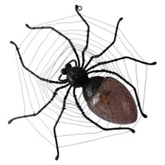 Italienischer brutalistischer Spinnen- Amethyst-Muranoglas-Wandleuchter aus der Mitte des Jahrhunderts mit Web