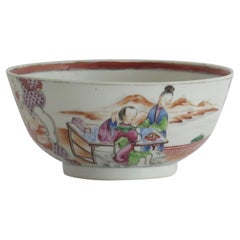 Antique Chinese Porcelain Bowl Hand Painted Famille Rose, Qing Qianlong, circa 1760