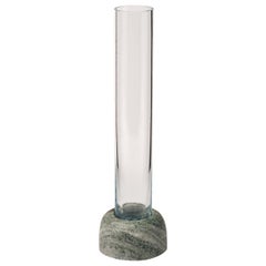 Minimalist Vase in Serpa Marble and Glass - Small
