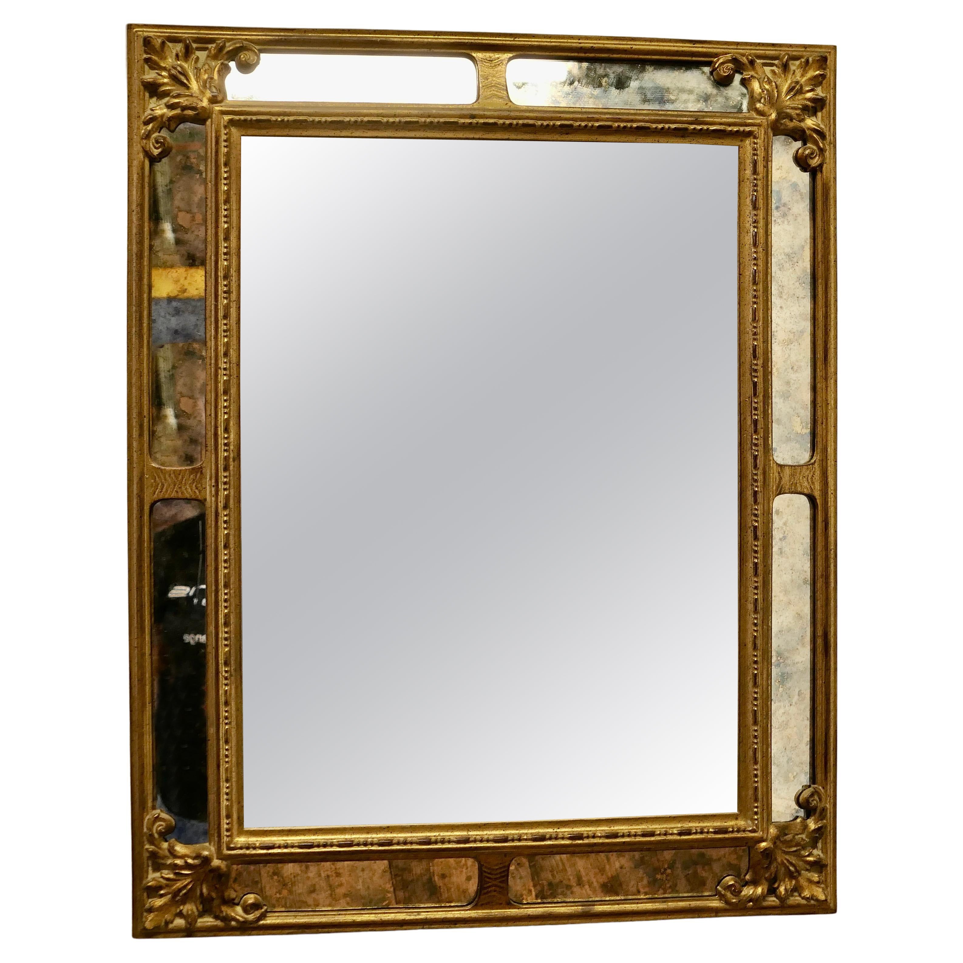 French Gilt Cushion Mirror This Is an Exquisite Piece For Sale