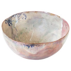 20th Century Fausto Melotti Decorative Bowl in Lilac Enameled Ceramic, 1960s