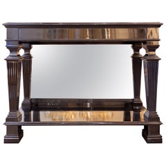 Fine 19th Century Charles X Ebonized and Mirror Backed Console