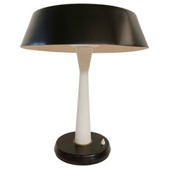 Italian Mid Century Table Lamp in Enamelled aluminum and Brass, Italy 1950s