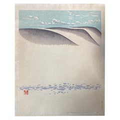 Okiie Hashimoto Signed Limited Edition Japanese Woodblock Print Snow Hill #7