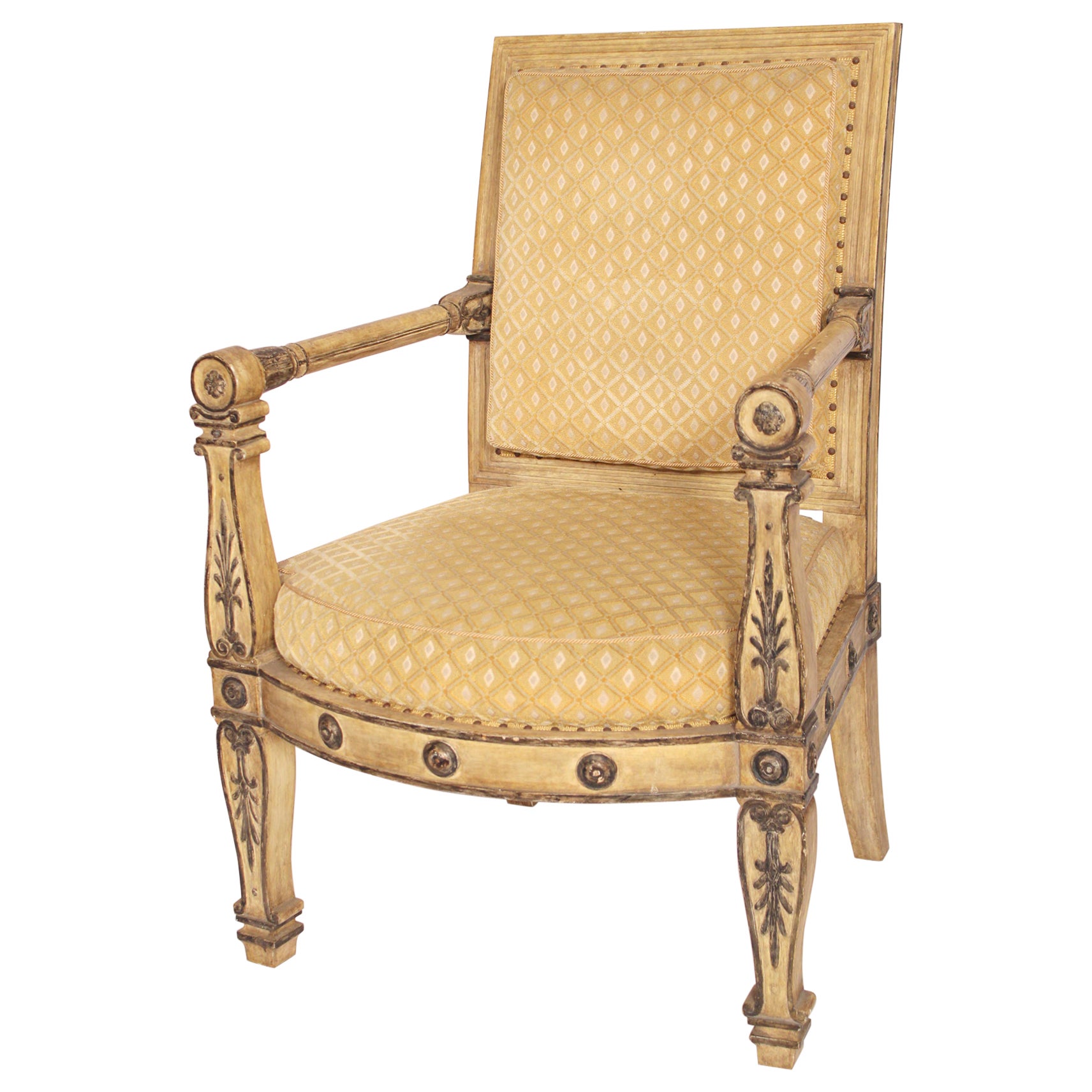 Henbdrix And Allardyce Painted Empire Style Armchair  For Sale